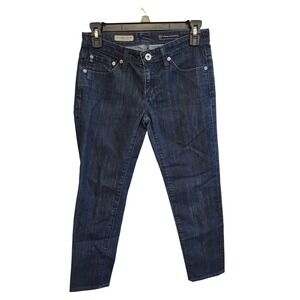 AG Adriano Goldschmied The Legging Crop Super Skinny Jeans Dark Indigo Blue